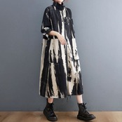 アート柄 切替 ロングアウター 60077