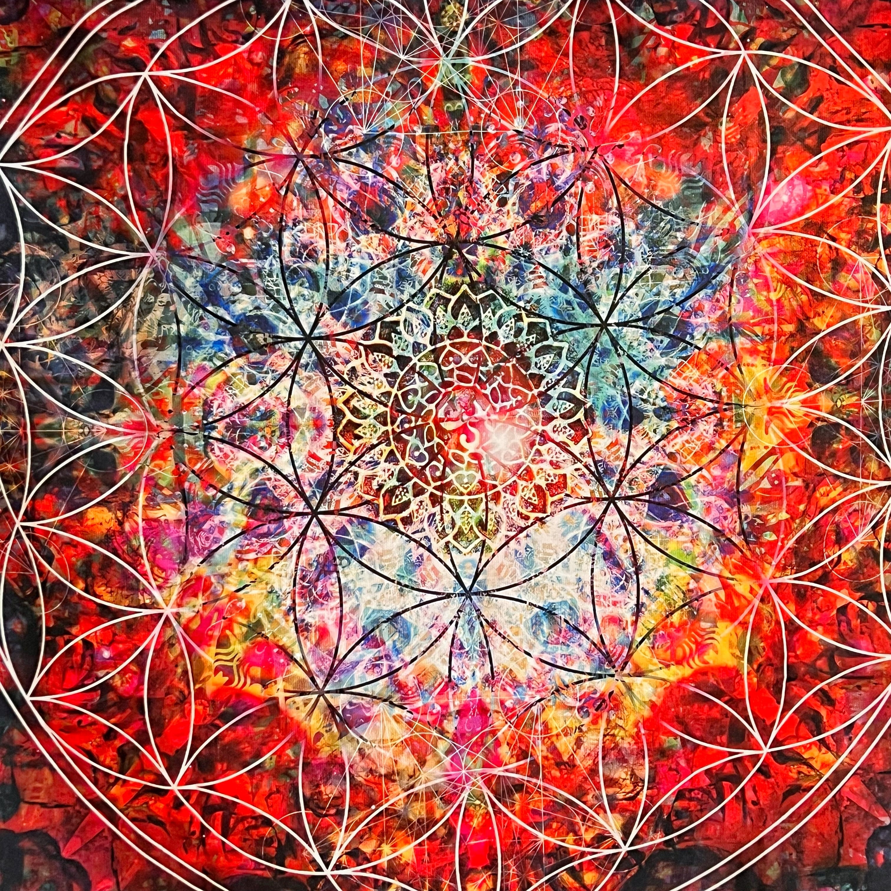 フラワーオブライフ タロットクロス 曼荼羅 タペストリー テーブル