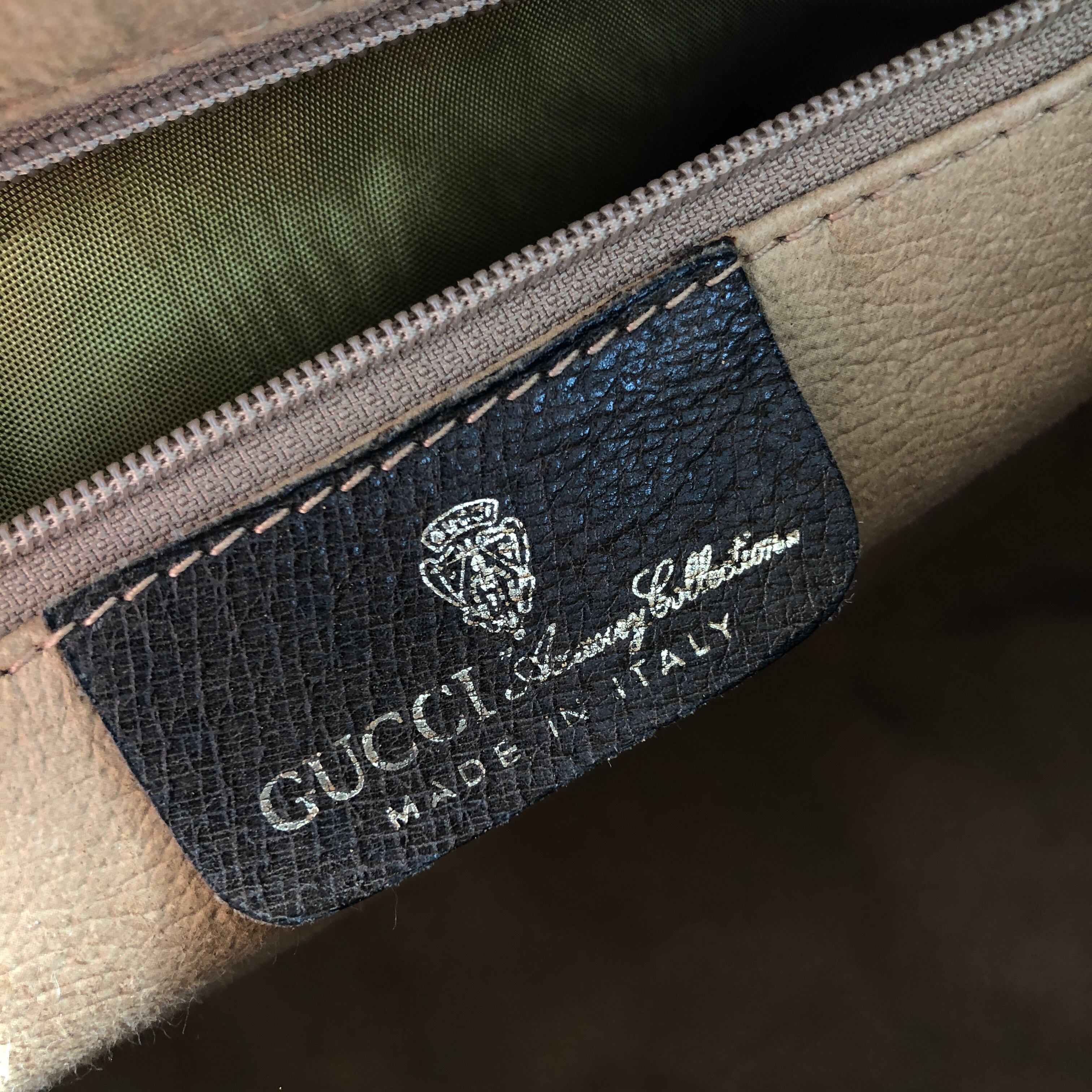 GUCCI グッチ シェリーライン PVC×レザー ミニボストン ハンドバッグ