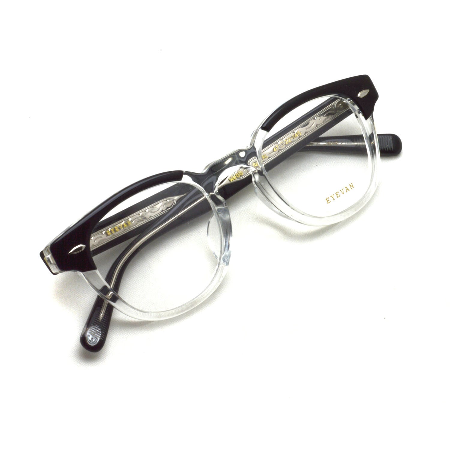 EYEVAN Webb クリアフレーム　偏光レンズ EYEVAN / WEBB / PBK/CRL ピアノブラック/クリアクリスタル メガネ