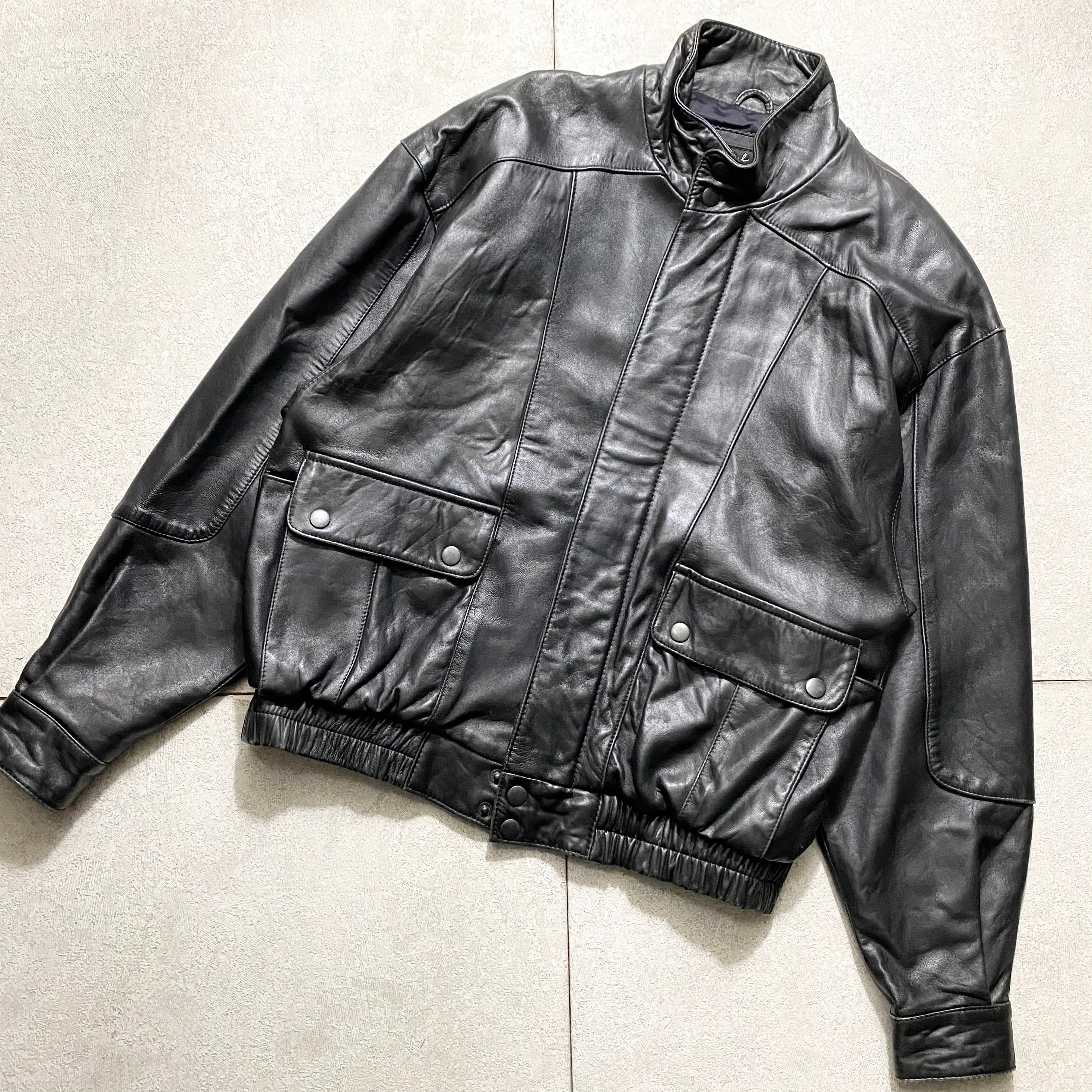 old NORTH BEACH LEATHER × MICHAEL HOBAN black leather blouson 