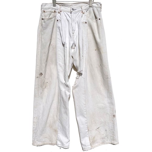 Pimpstick Levis White Bleach Remake Wide Pants [Levis 501,550 - Made In USA] W-35