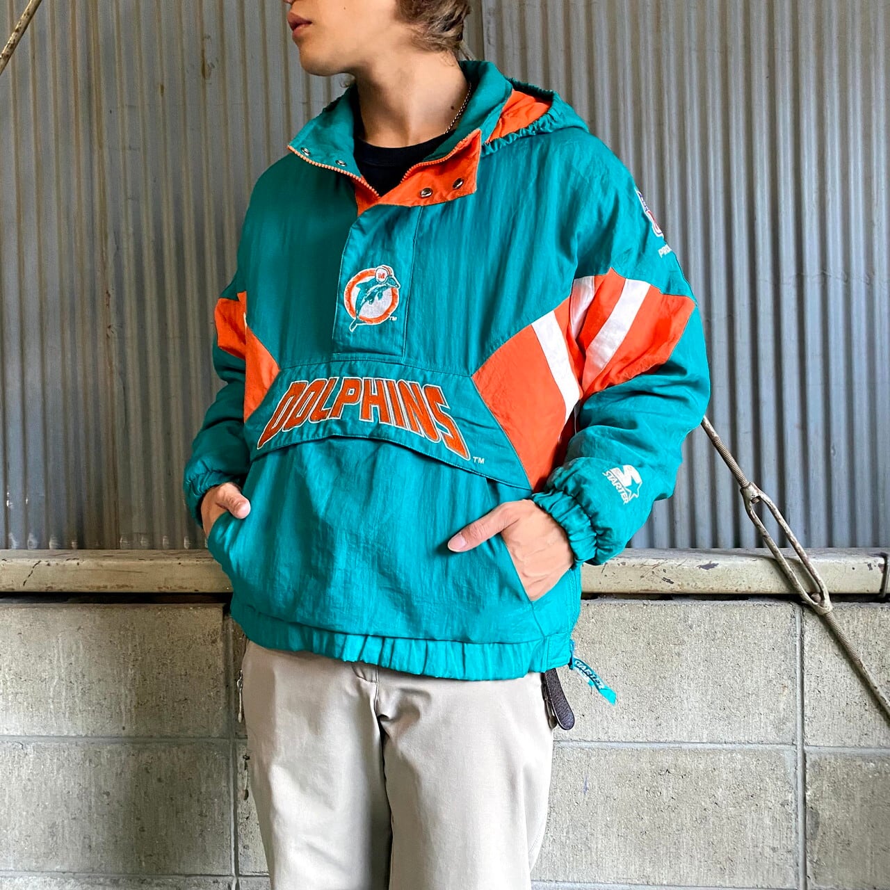 90年代 STARTER スターター NFL PRO LINE 中綿 ナイロンプルオーバー  