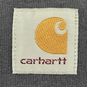 【Carhartt】4XL ビッグシルエット Tシャツ T-SHIRT ポケットTシャツ ポケT 半袖 ワンポイント カーハート グレー系 ゆるだぼ US古着