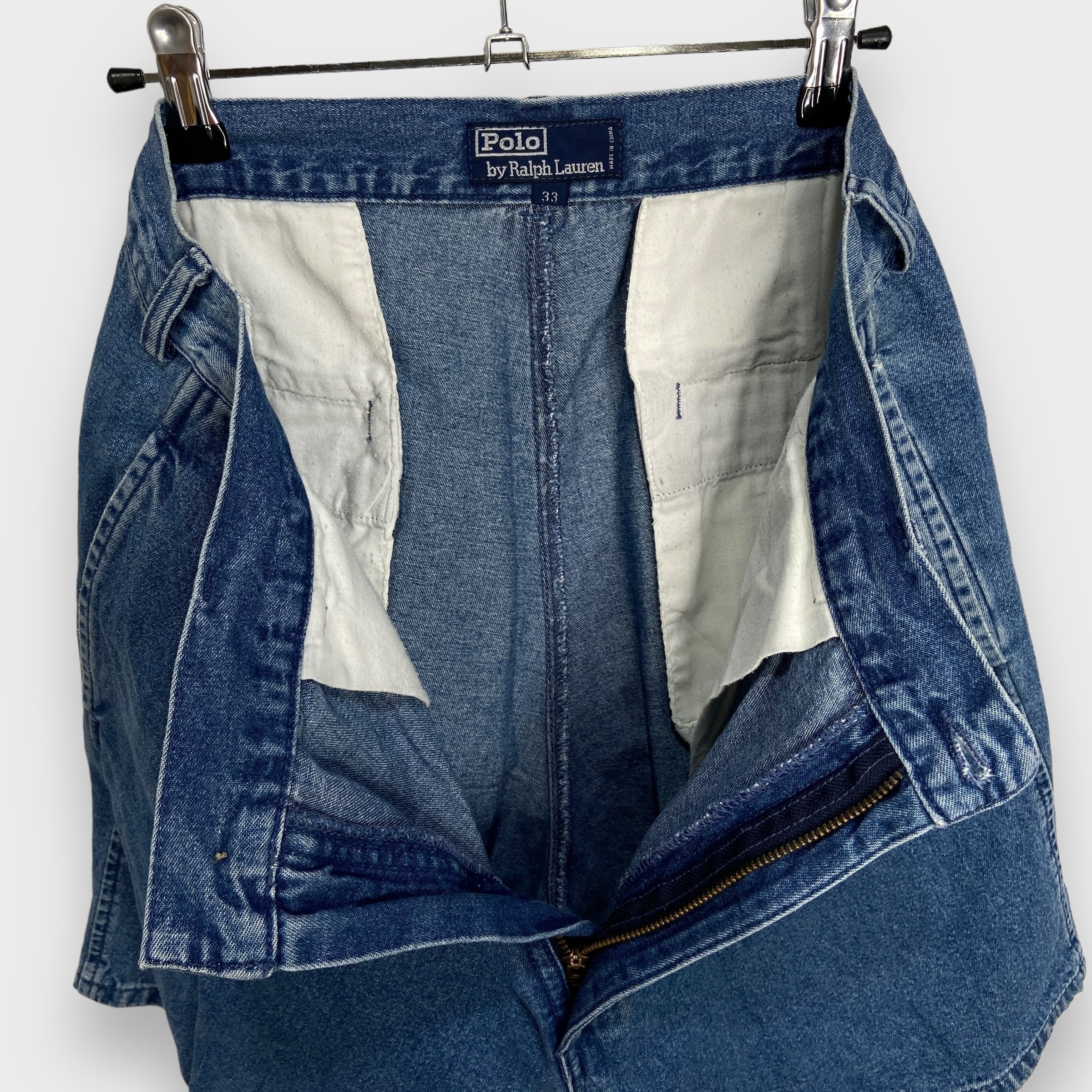90s Ralph Lauren 2タックデニムショーツ インディゴ W33 | 古着 90s Ralph Lauren 2タックデニムショーツ インディゴ W33 | 古着