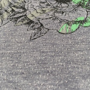 9146 スカル ドクロ 花柄 ビッグプリント Tシャツ XL