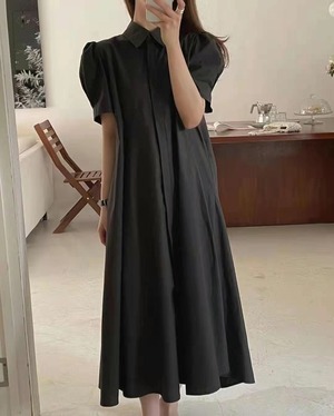 Aラインシャツワンピース　AJ22262-8068