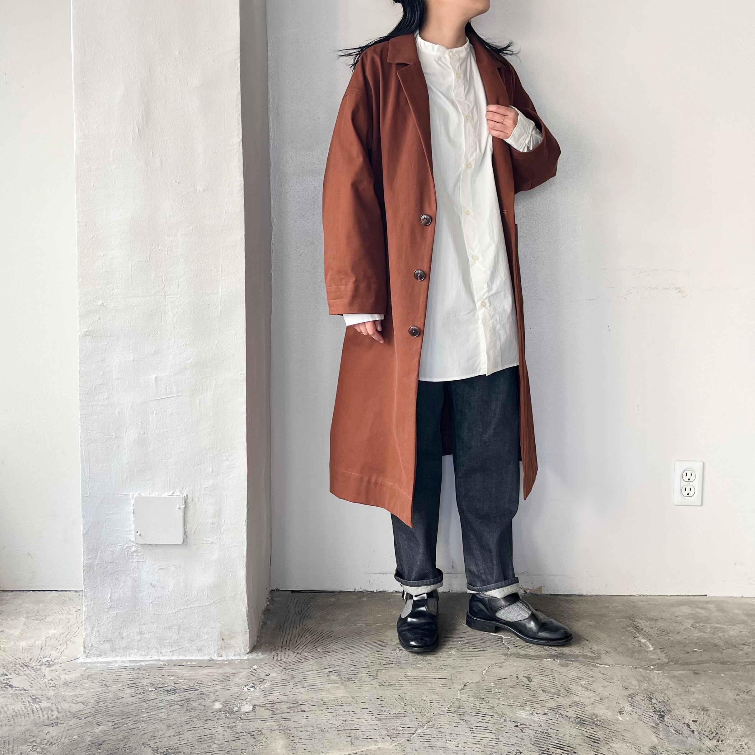 【未使用】thelast flower of the afternoon綿コート the last flower of the afternoon 静かな日 Over size coat（オーバー
