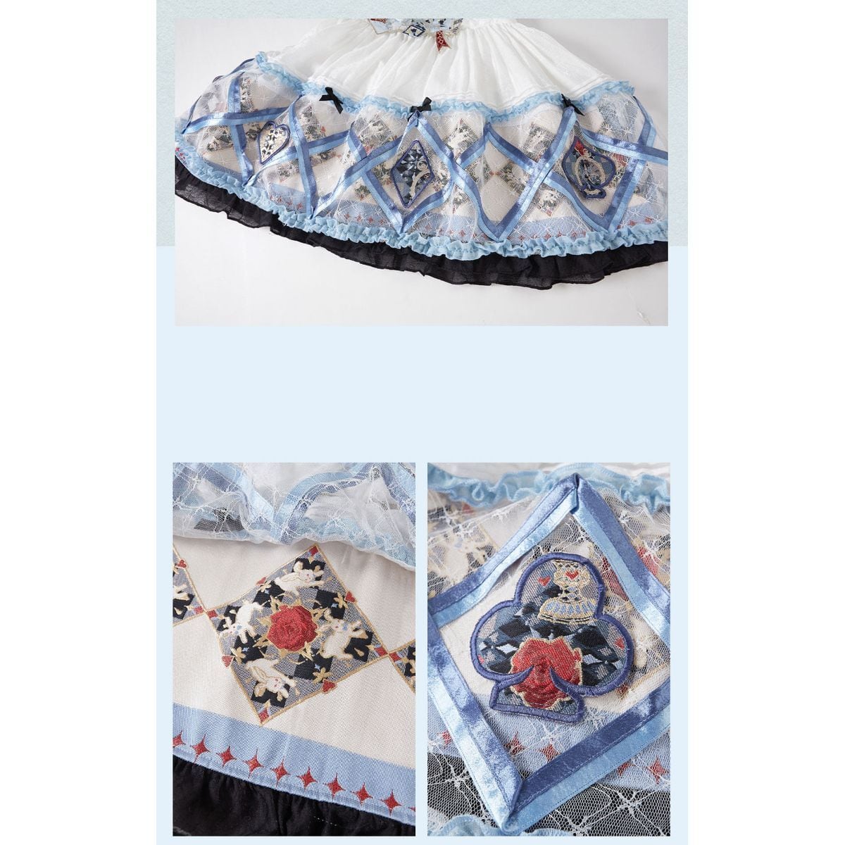 チャイナ風xアリス鏡の国トランプ刺繍のJSKセット | Maiden's Rêve