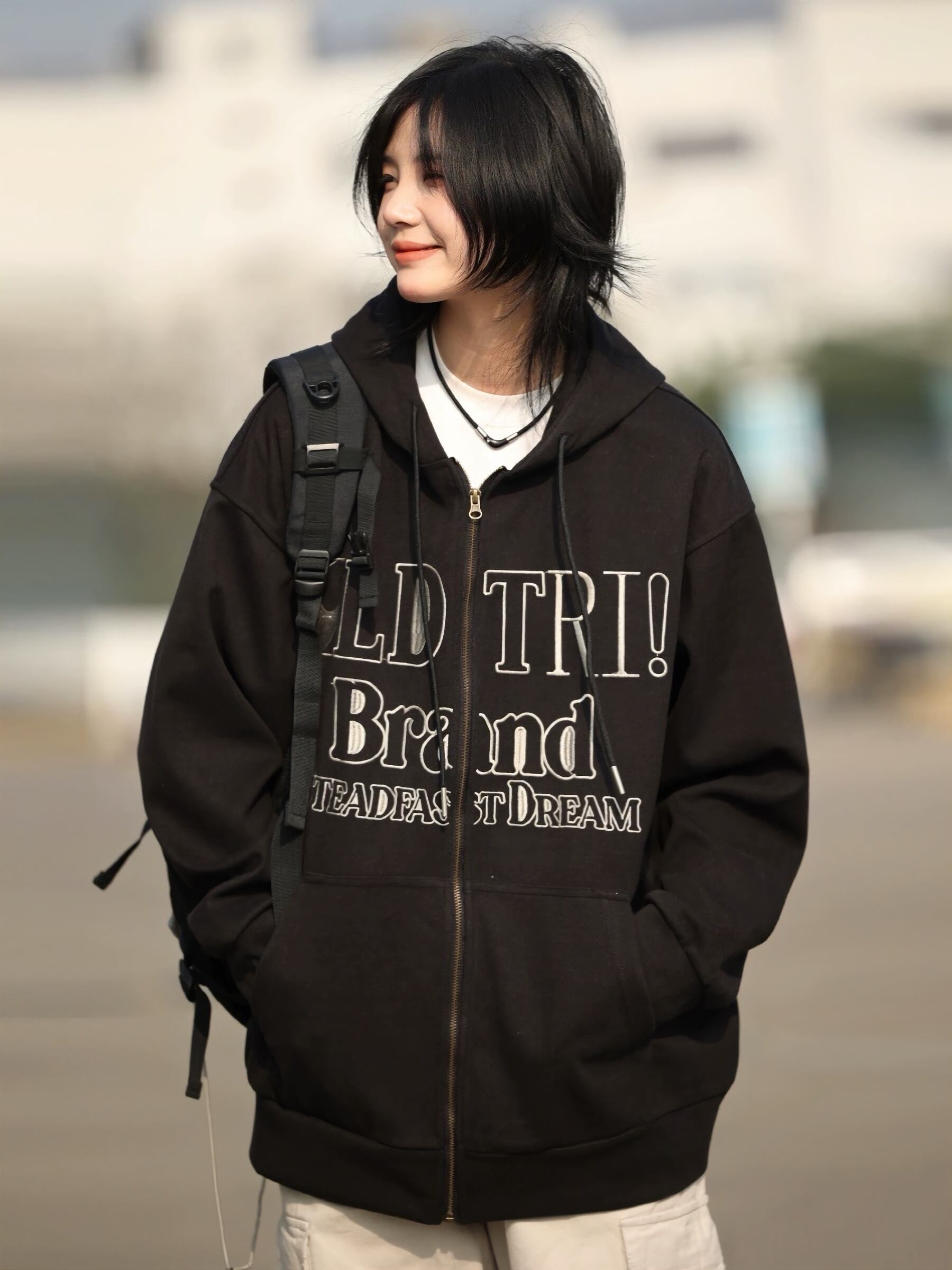 関税・送料込 DOUBLET PRINTED COTTON パーカー レタープリントジップパーカー / Letter Print Zip Hoodie