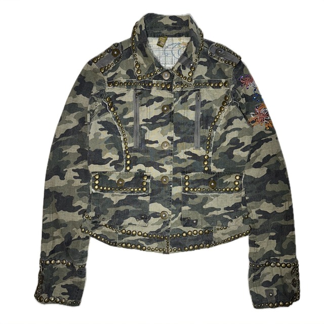 Camouflage rhinestone jacket