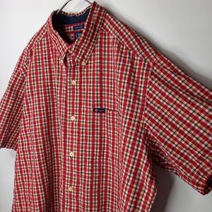 チャップス　シアサッカー　BDシャツ　半袖　オーバーサイズ　チェック　XL