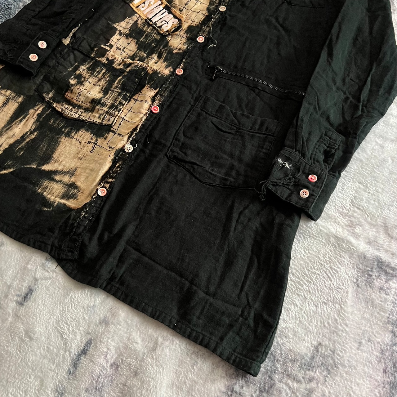 "HIDEROCK Design" ヒデロックデザイン Bleached Long Shirts Dress