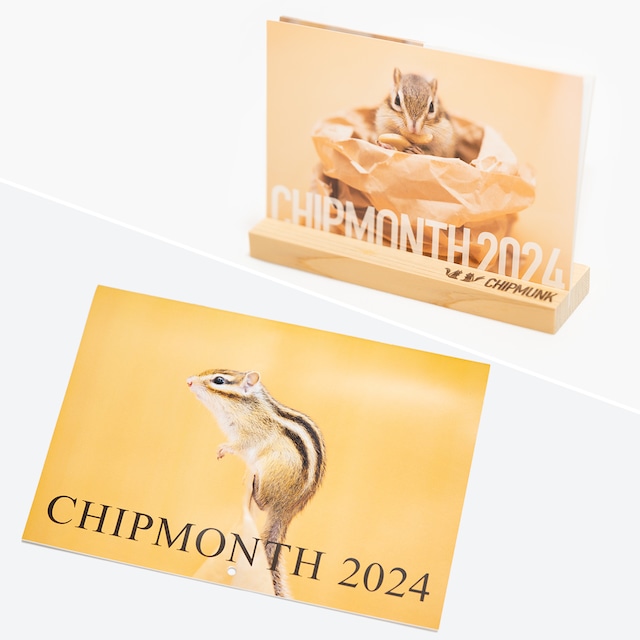 2024年シマリスカレンダー【壁掛け＋卓上セット商品】◆CHIPMONTH 2024◆/CA-CM-2024C