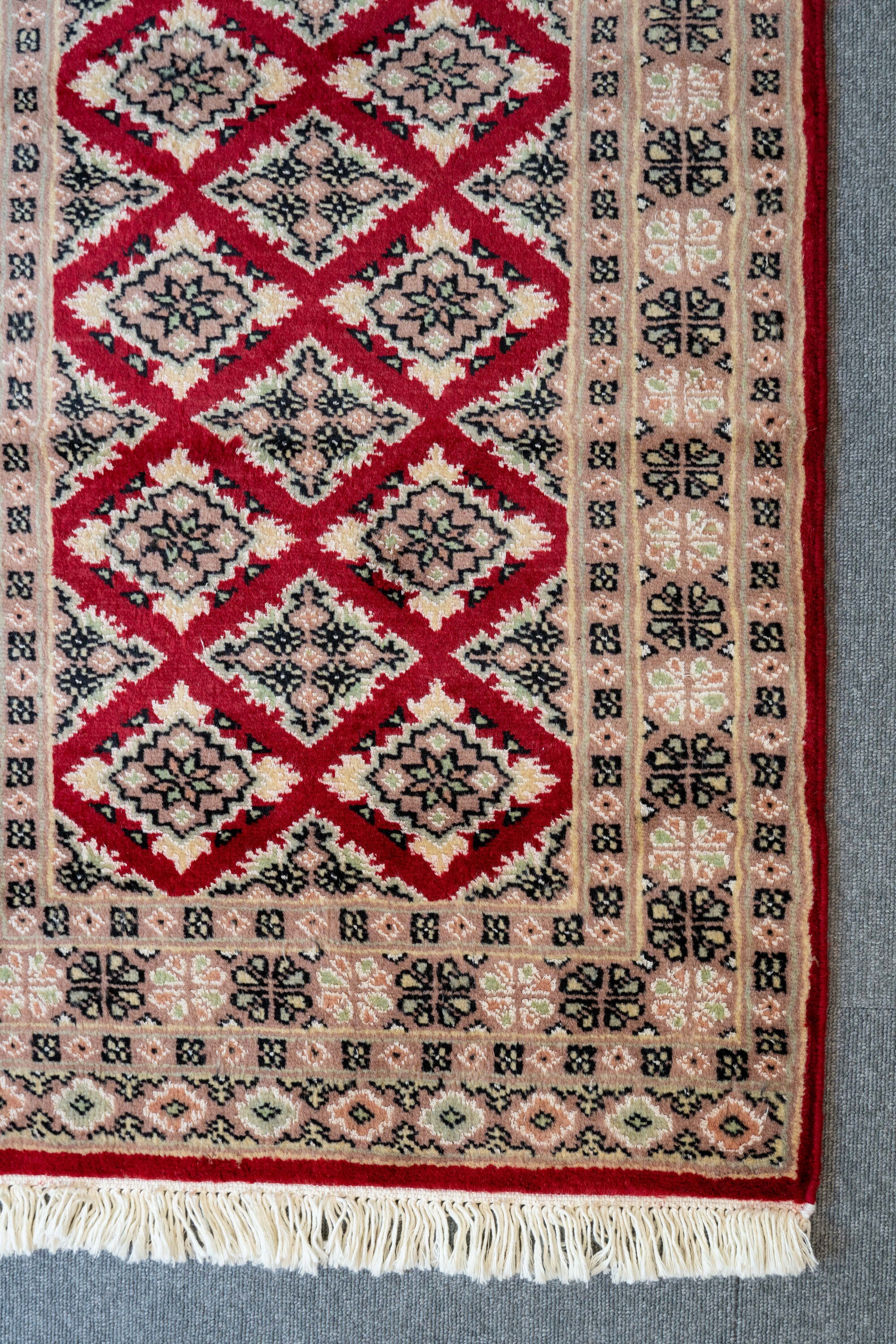 パキスタン 手織り絨毯 玄関マット size:92×63cm stn:84-