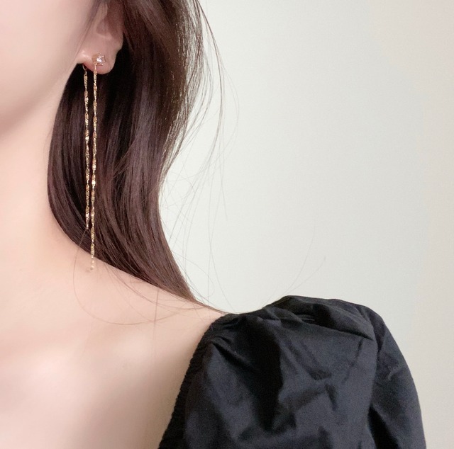 2way cz long pierce【 2color 】