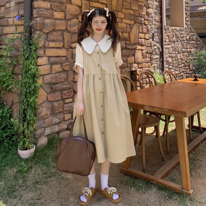 レッドスカート サマードレス カラーシャツ ストリート 大人ガーリー スウィート キュート カジュアル 夏物 1号婦人63126195963