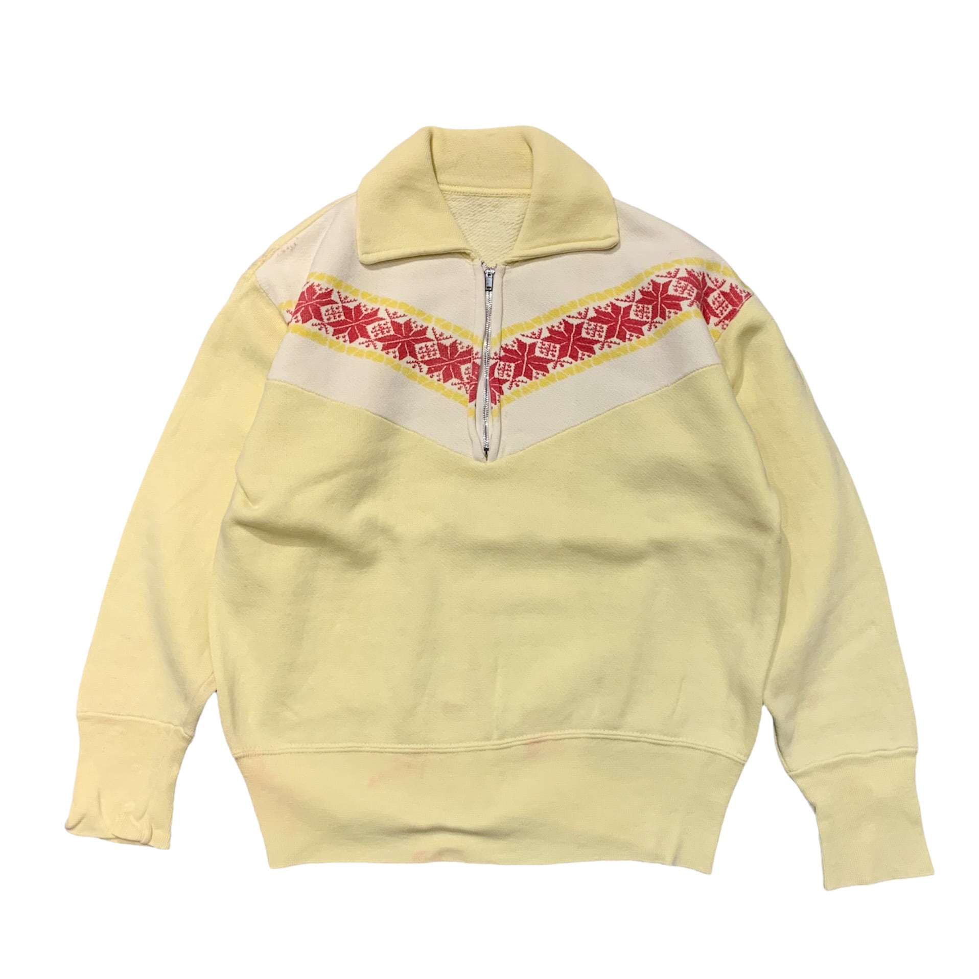 50's 雪柄 Half Zip Sweat / ヴィンテージスウェット ハーフジップ