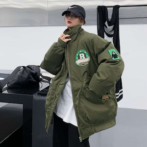 ★予約★D-1390　2026秋新作♡Bankerワッペンフライトジャケット　アーミーグリーン