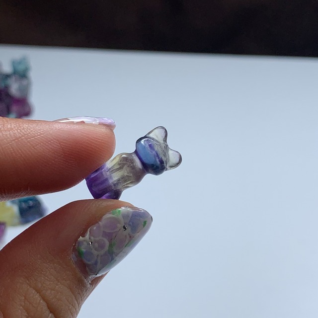 18.透明度有・可愛いフローライトねこちゃん