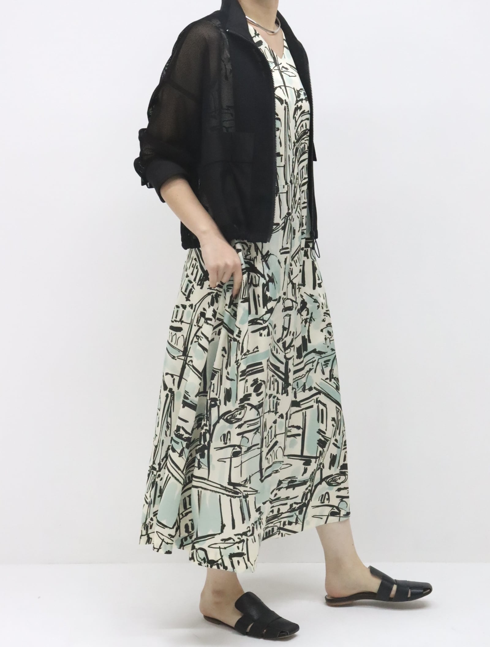 レスピラメッシュブルゾン(ブラック)