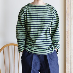 HAVERSACK - 天竺ボーダー バスクシャツ - Green × Navy
