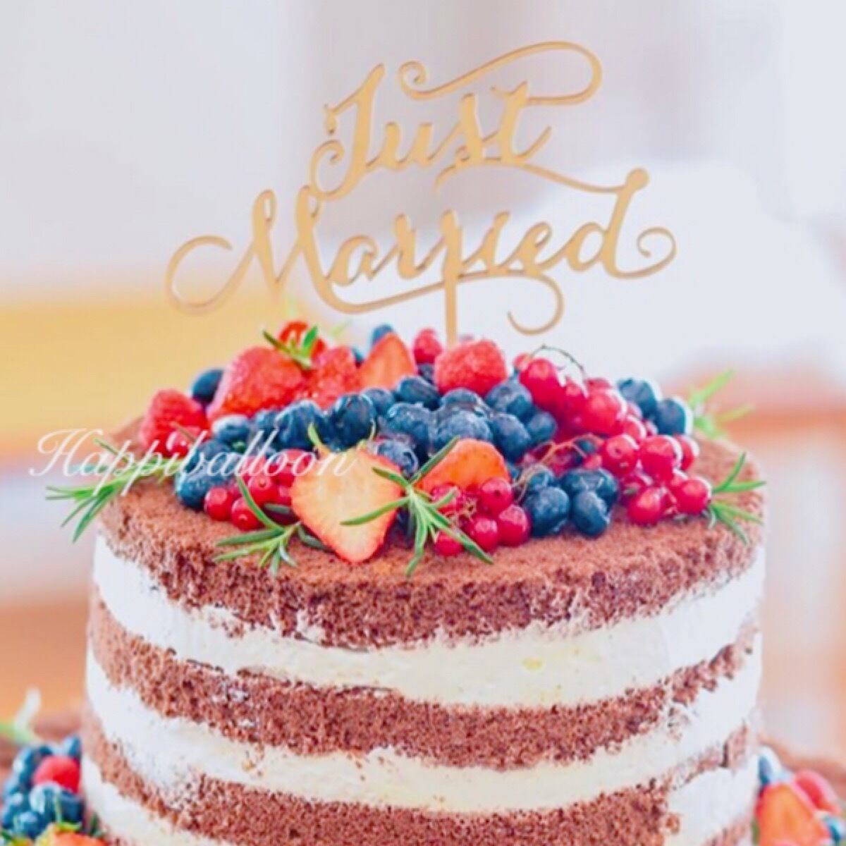 ゴールド】 ケーキトッパー just married | Roroa