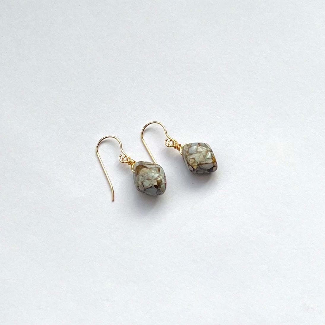 ミニサイズ 天然石ピアス コッパーオパール 14kgf pierced earrings