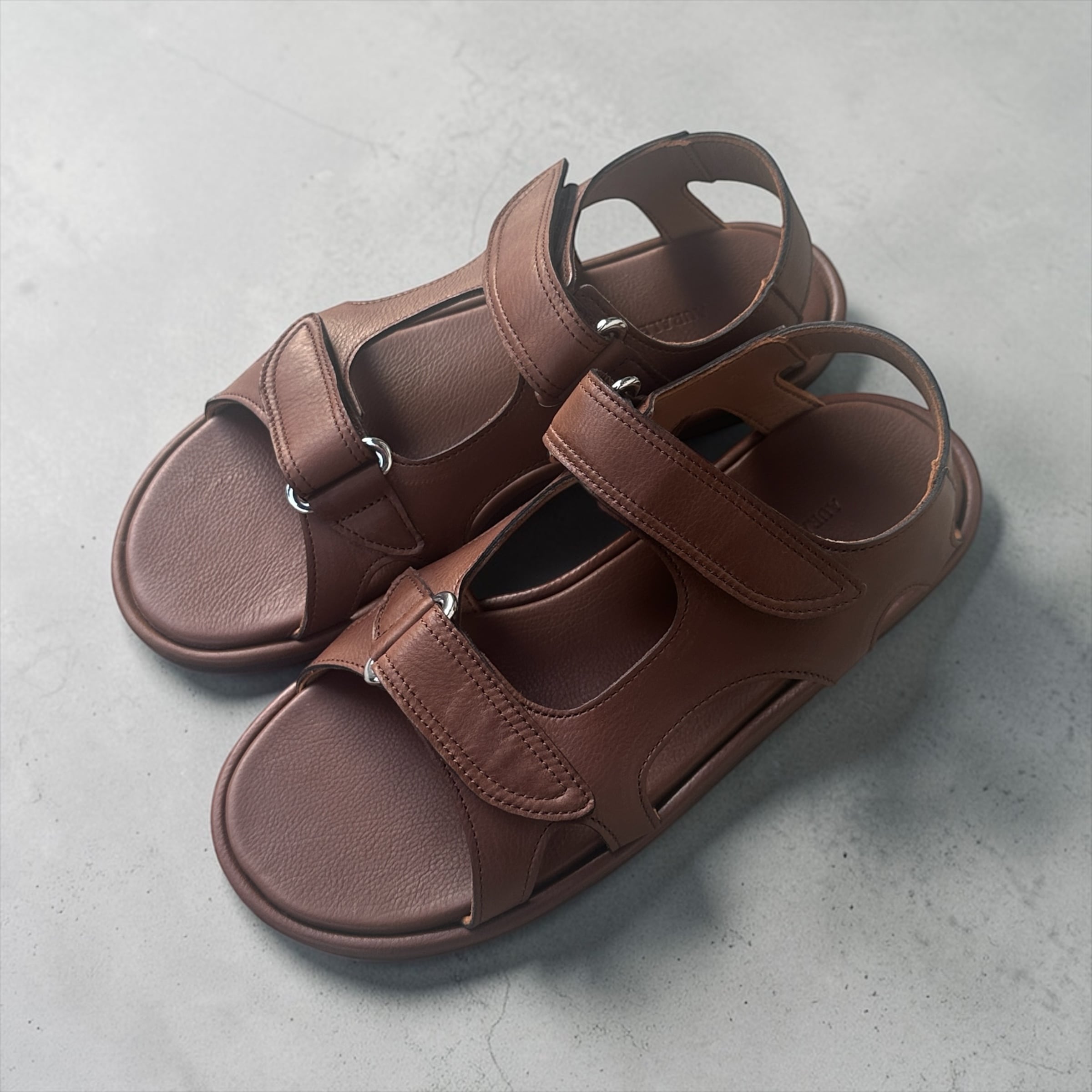 AURALEE  [SOFT LEATHER DOUBLE STRAP SANDALS]