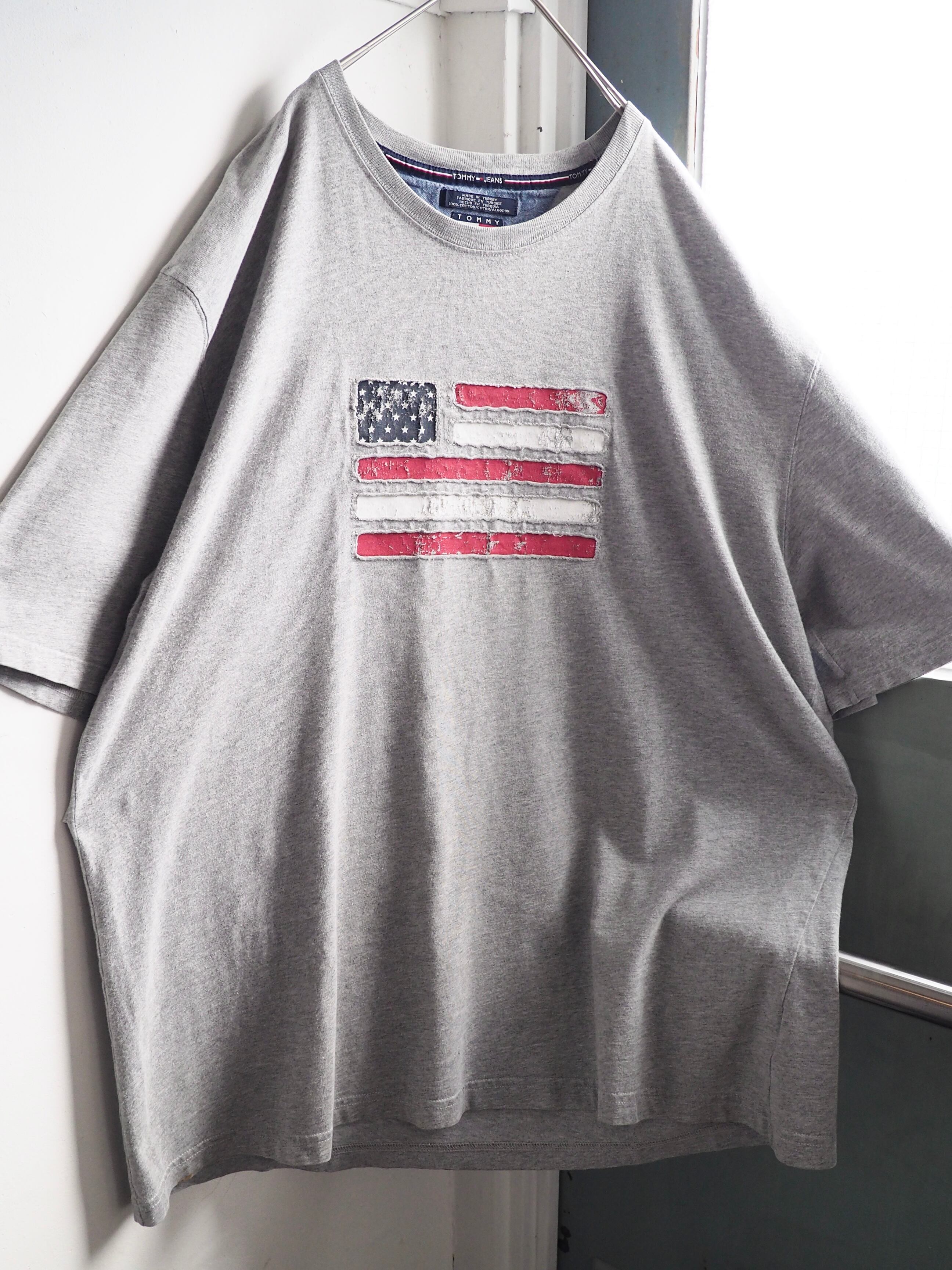” TOMMY HILFIGER ” American flag logo embroidery loose silhouette Tee