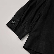 90s GIVENCHY ジバンシィ 麻100% リネン セットアップ ダブルジャケット & スカート 13 B2/ビンテージ/ブラック