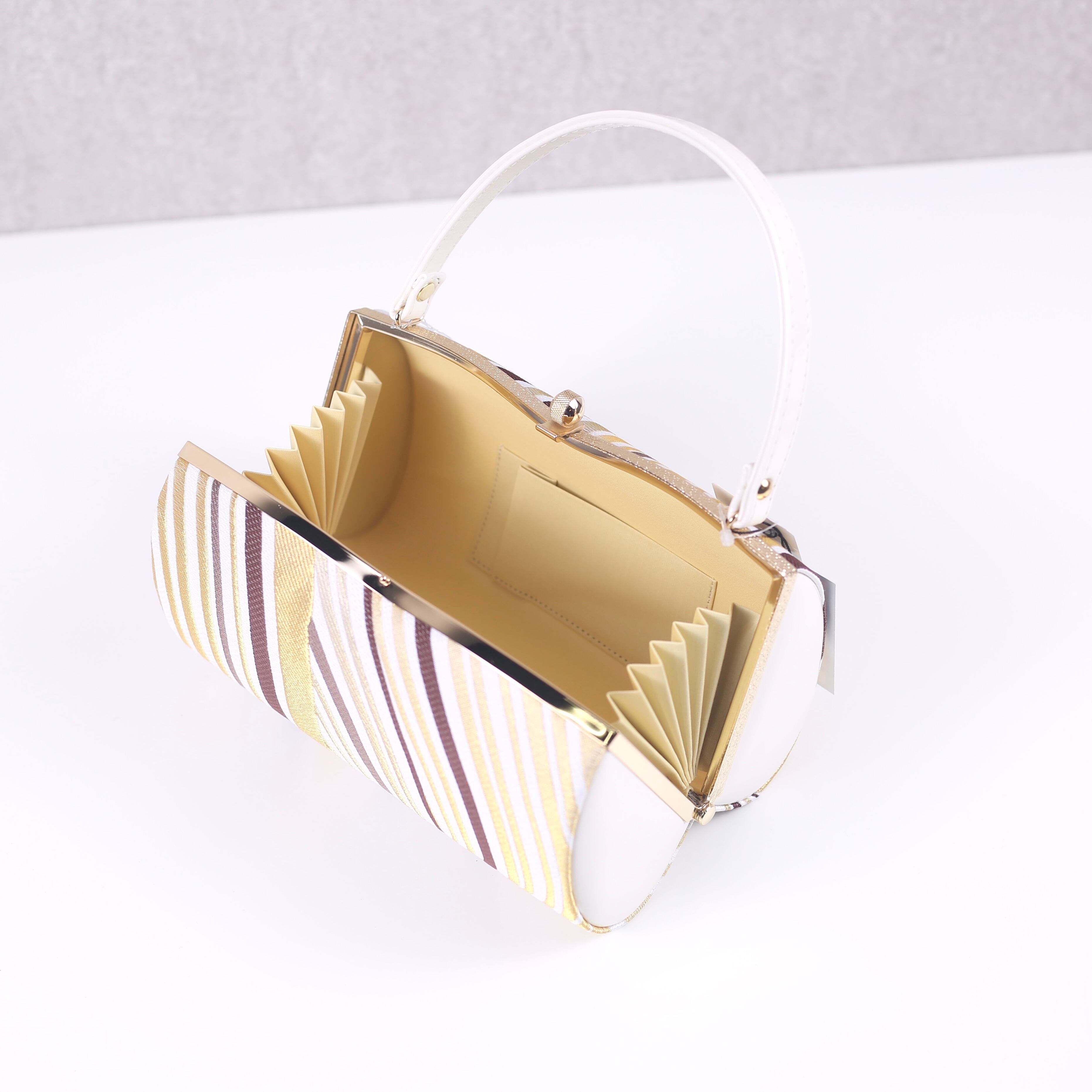新品・未使用 草履バックセット LLサイズ 【ホワイト×ブラウンゴールド