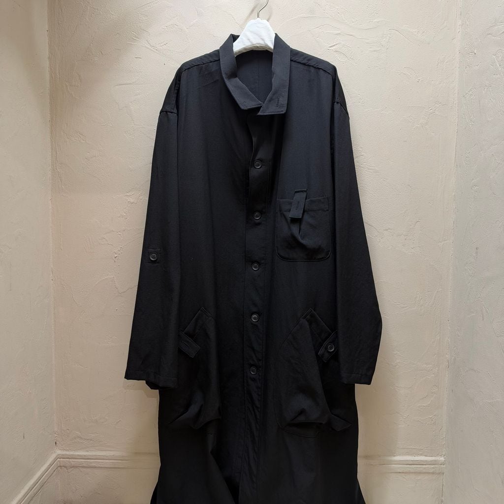 ヨウジヤマモトプールオム　24ssトリポリアセテート　ロングシャツコート Yohji Yamamoto POUR HOMME ヨウジヤマモトプールオム 25AW WOOL