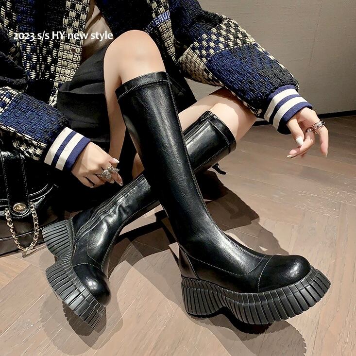 ラバーソールモードロングブーツ6cm