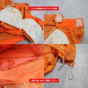 社交ダンス 衣装 prima boutique プリマブティック ドレス ワンピース オレンジ系 ホログラム レース 透け感 上品 明るい 鮮やか ダンス衣装 イベント ステージ パーティー レディース キラキラ 輝き 練習 レッスン