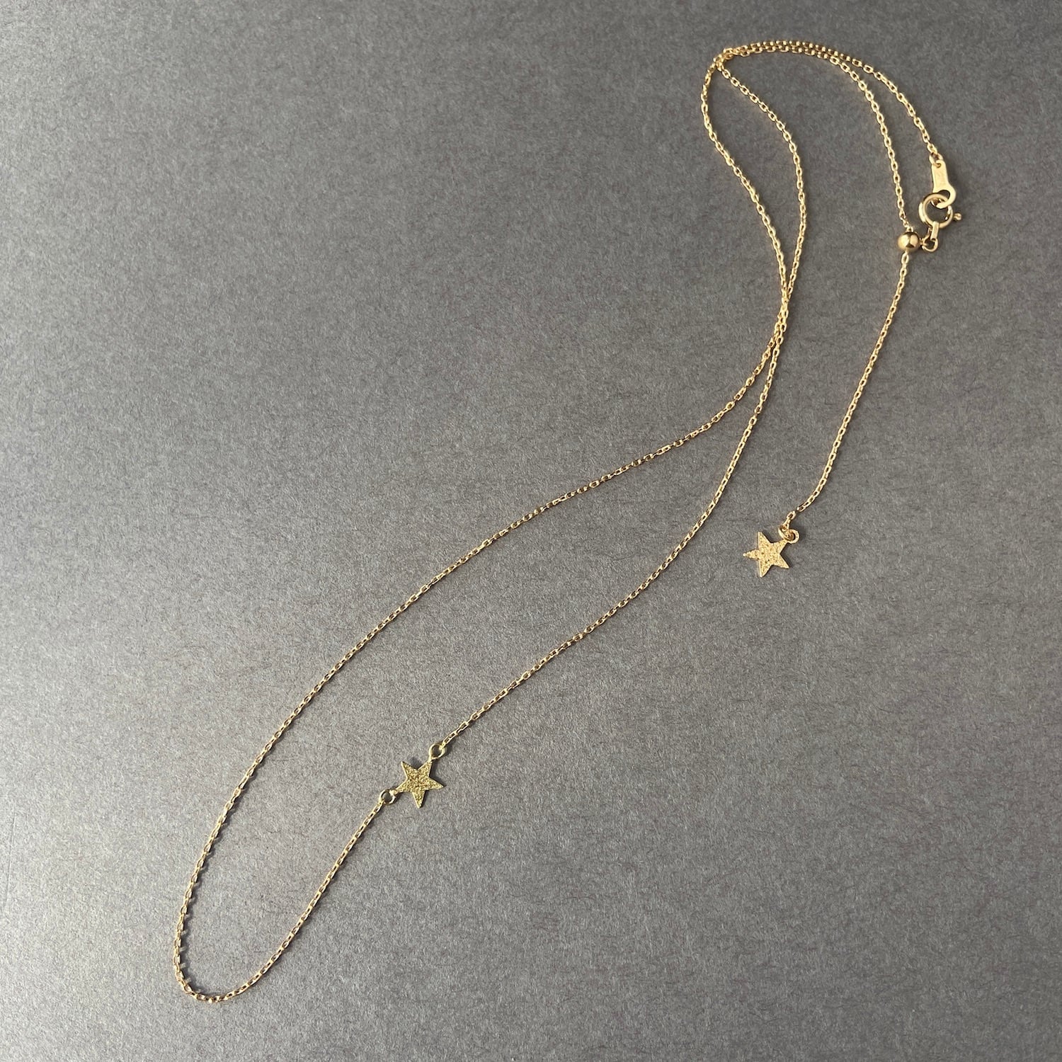 K18 ★★Motif - Adjustable Slide Chain / 星モチーフのスライドアジャスターチェーン50cm〜