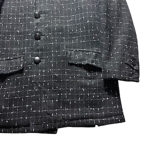 vintage 1950’s ROBERT HALL blue nep black wool car coat