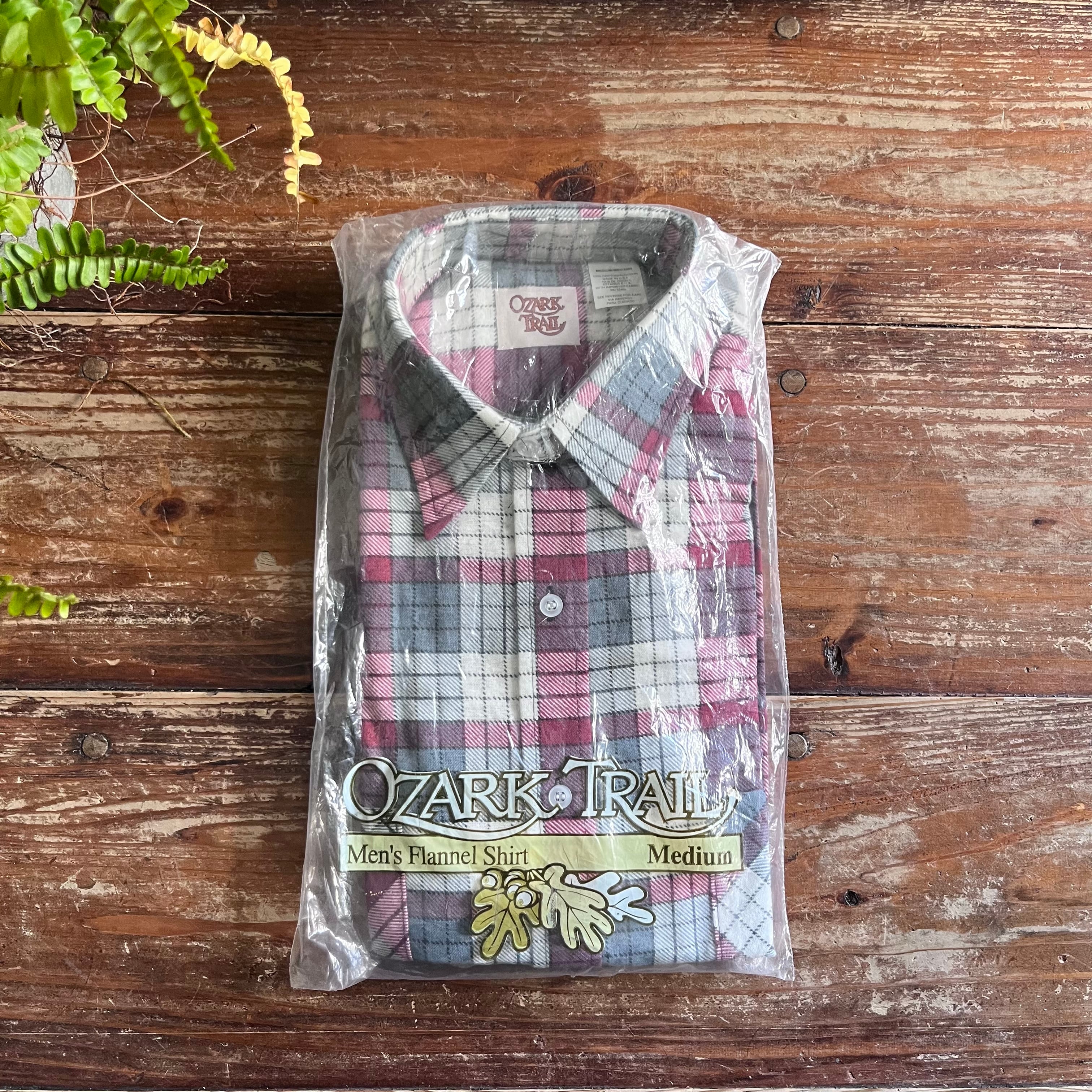 Deadstock "Ozark Trail" Print-Flannel Shirt/ Grey/ M