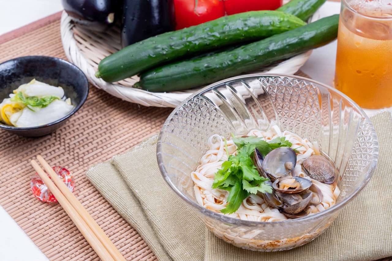 平打ち風とうふ麺　あさりと焼あご　８個×２セット