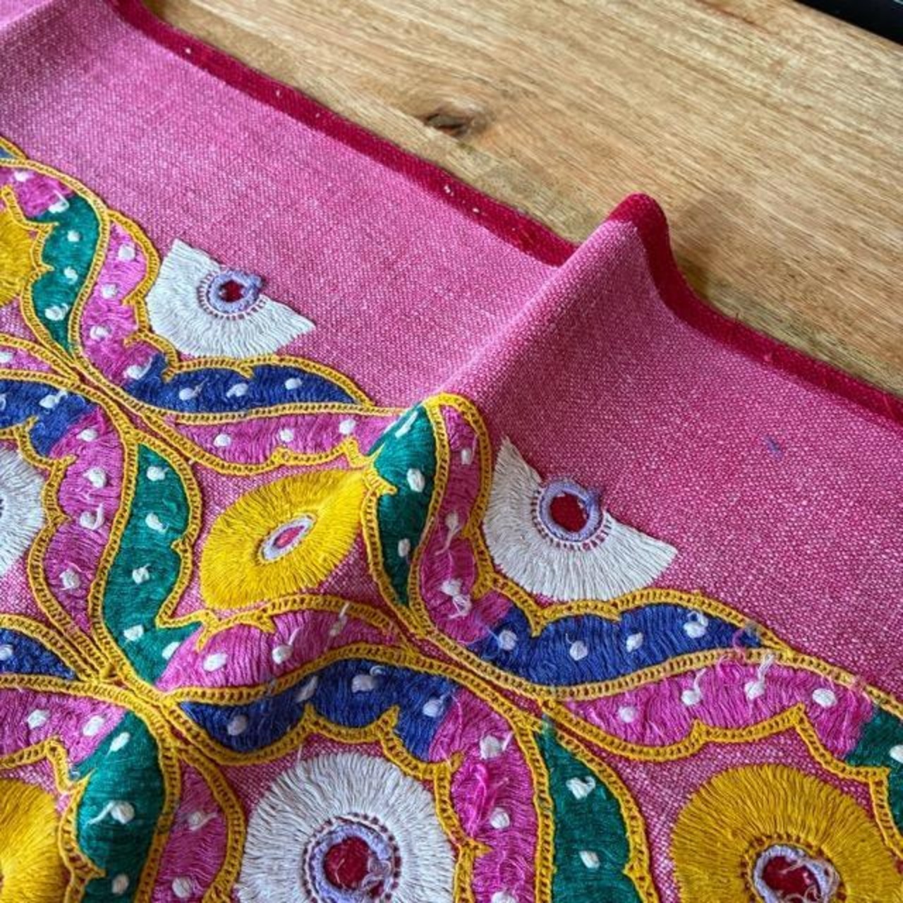 INDIA Vintage Rabari embroidered fabric 50×180cm 24000-2