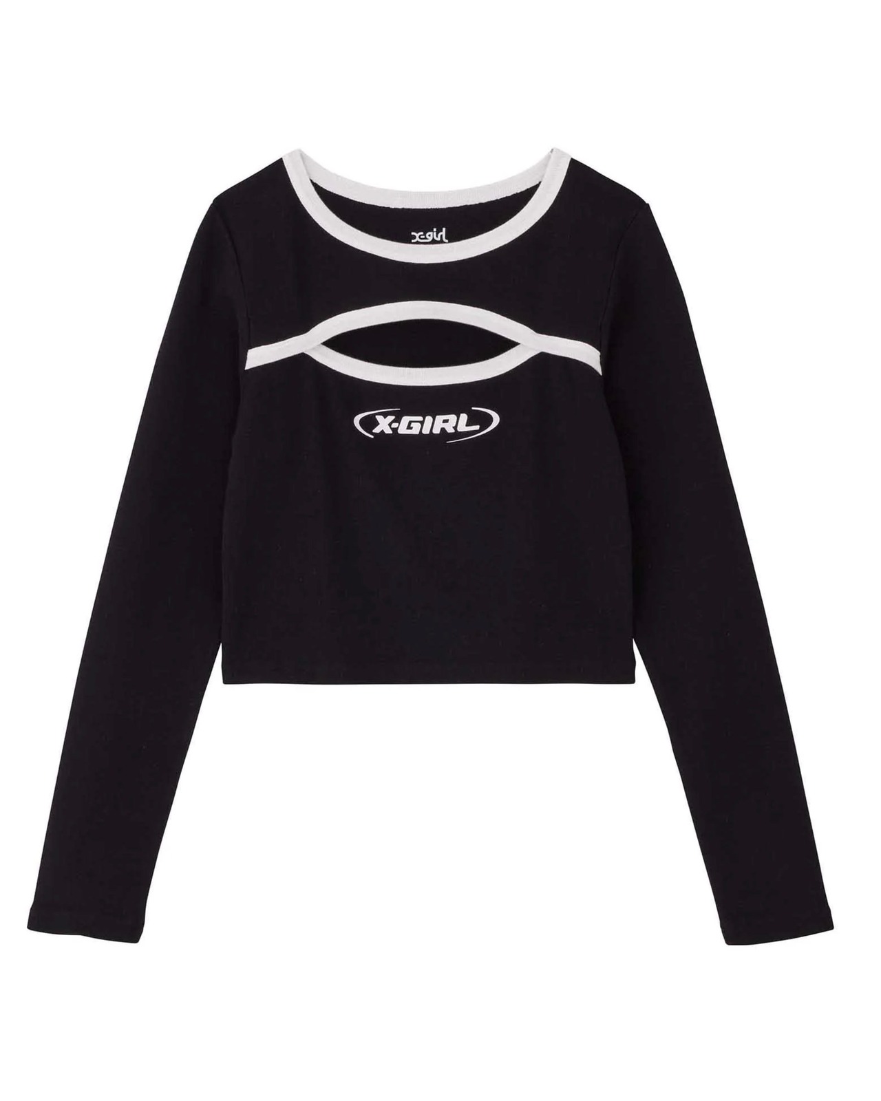 【X-girl】FRONT CUTOUT L/S BABY TEE 【エックスガール】