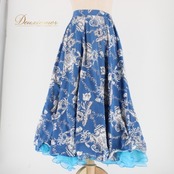 社交ダンス 衣装 スタンダード スカート レッスンウェア レディース 白 ブルー系 ホワイト系 水色 青 花柄 パニエ 練習着 かわいい 上品 スカート パーティー衣装 フェミニン おしゃれ エレガント ダンスウェア ボリューム感 着心地良い お出かけ セミフォーマル シンプル 大人可愛い 練習用 日本製 高品質 シルエット 綺麗 春夏 秋冬