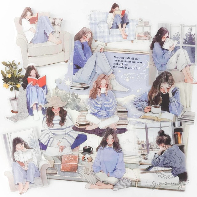 【再入荷】イラストシール Elegant Reading5 <S911>