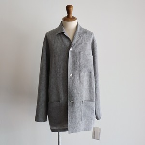 Cale " Water Twist Linen Shirt Jacket ( BLK Chambray ) "