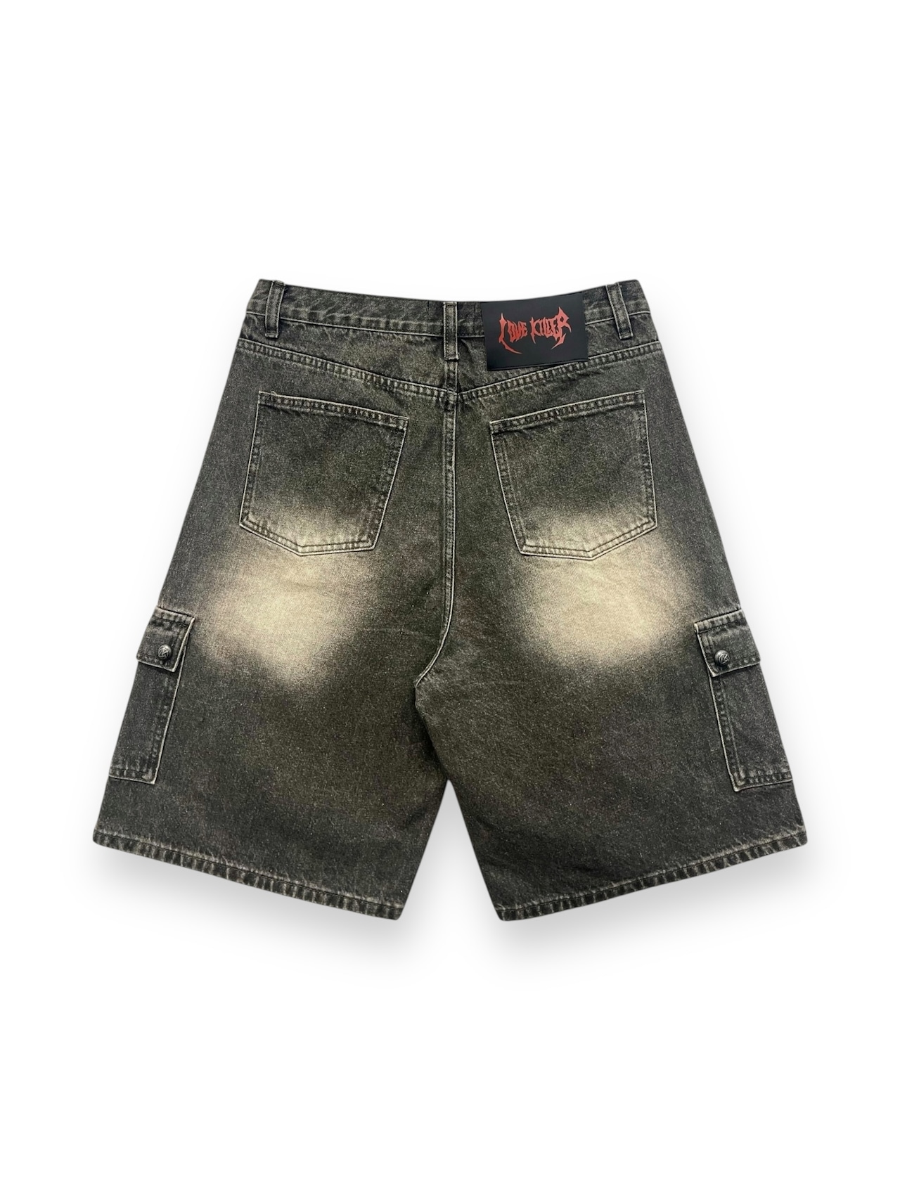 【LOVE KILLER】studs plate denim cargo half pants