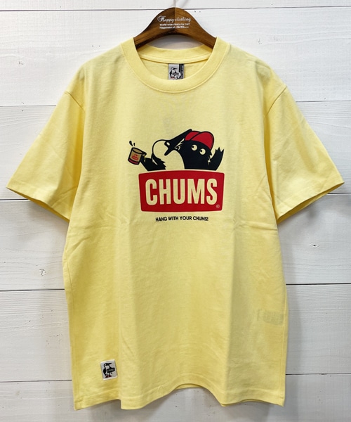 CHUMS (チャムス) 東北別注 CHUMS×OM Logo 半袖Tシャツ イエローヘイズ CH01-2050