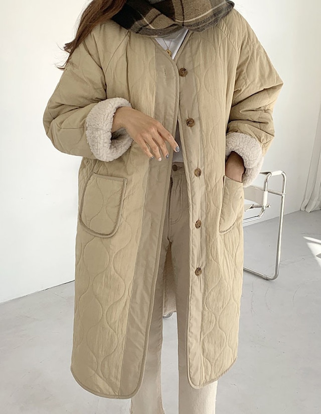 reversible long coat (khaki)