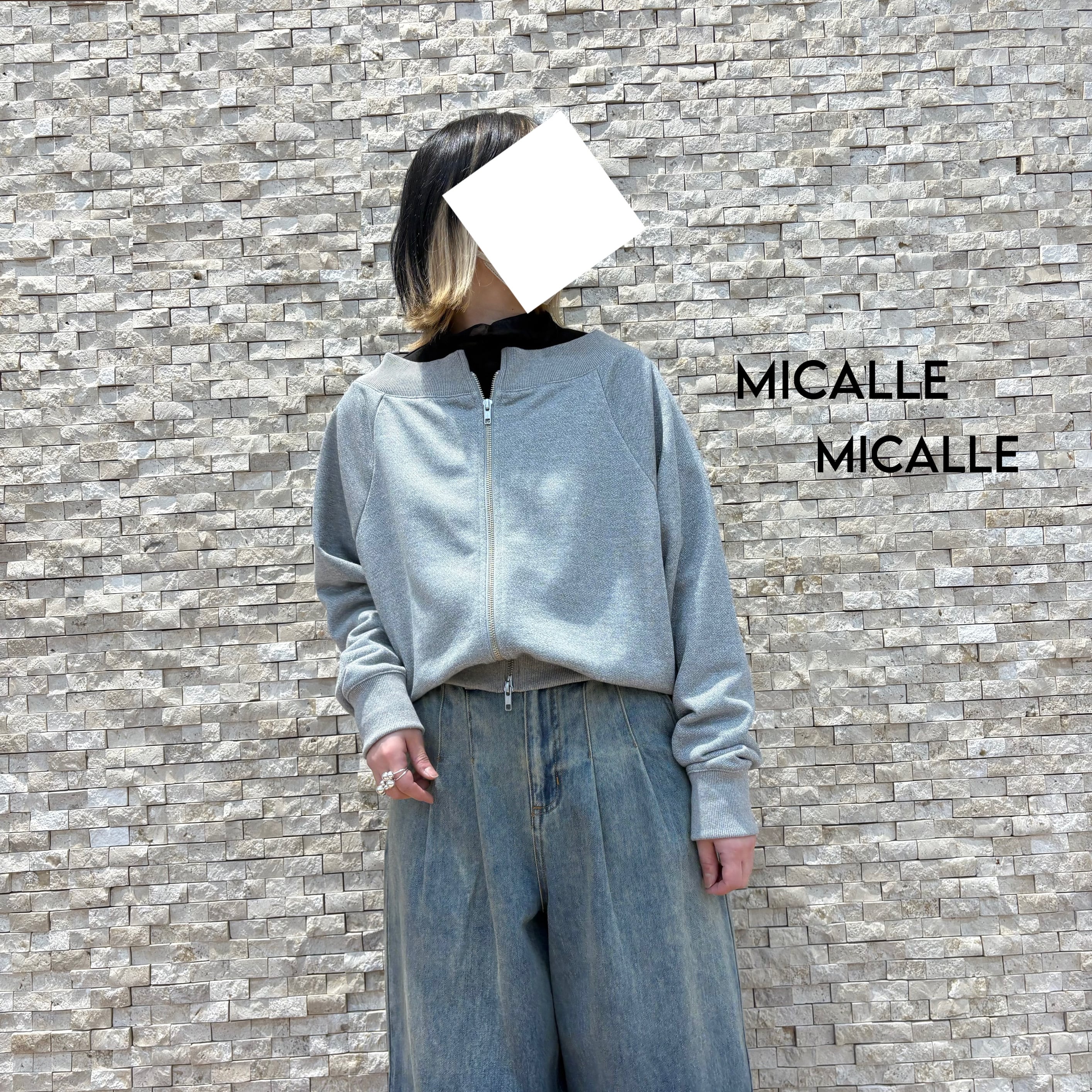 【MICALLE MICALLE】オフショルダージップブルゾン(MMG107KDC)