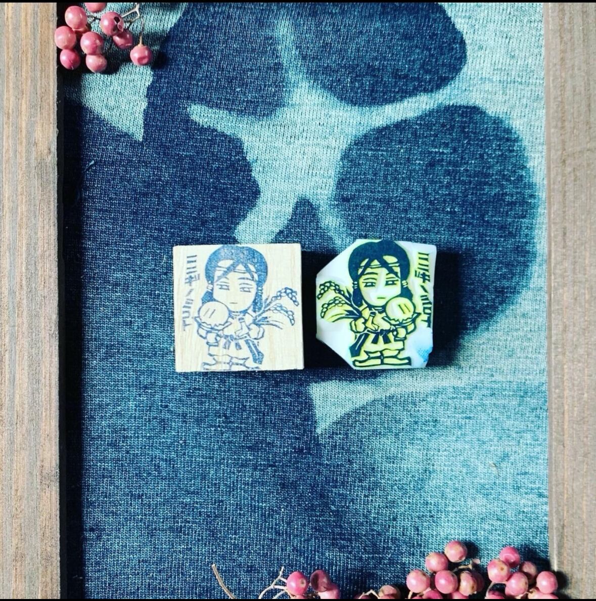 はんこ ハンコ かわいい イラスト キャラクター 神さま　神様 消しゴムはんこ スタンプ 御朱印 デフォルメキャラ ニニギノミコト 瓊瓊杵尊