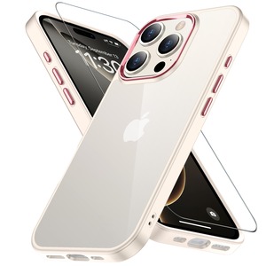 【数量限り】iPhone 16 Pro ケース ベージュ レンズ・ガラス保護付き 黄変防止 アイフォン16 プロ用 耐衝撃 アイフォン 16 ぷろ用 指紋防止 落下防止 耐久性 ストラップホール付き 薄型 軽量 ソフト ワイヤレス充電対応 アイホン16pro(6.3インチ)カバー